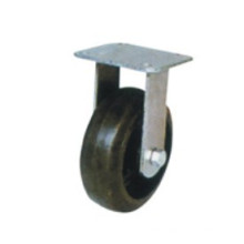 Roulette fixe industrielle en caoutchouc noir (FC601)